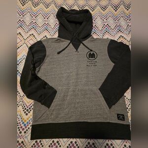 Y2K American Eagle Heavy Black Gray Pullover Hoodie Sweatshirt in Size Medium